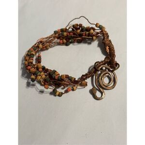 Vintage bead Eye Copper Bracelet good Condition